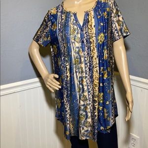 Simply Aster 1X Floral Blouse